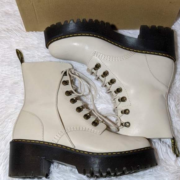 Dr Martens Leona Bone Platform boots 